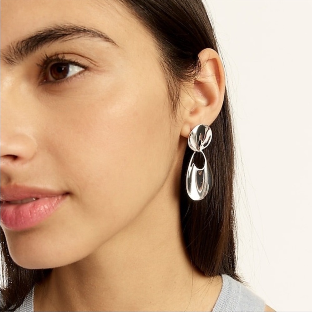 J.Crew Silver and Gold Drop Fashion Earrings